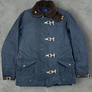 Polo Ralph Lauren Fireman Lobster Clasp Waxed Oil Cloth Jacket Coat Lined